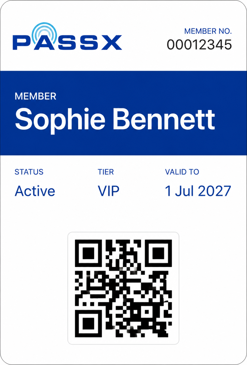 Example PassX member card